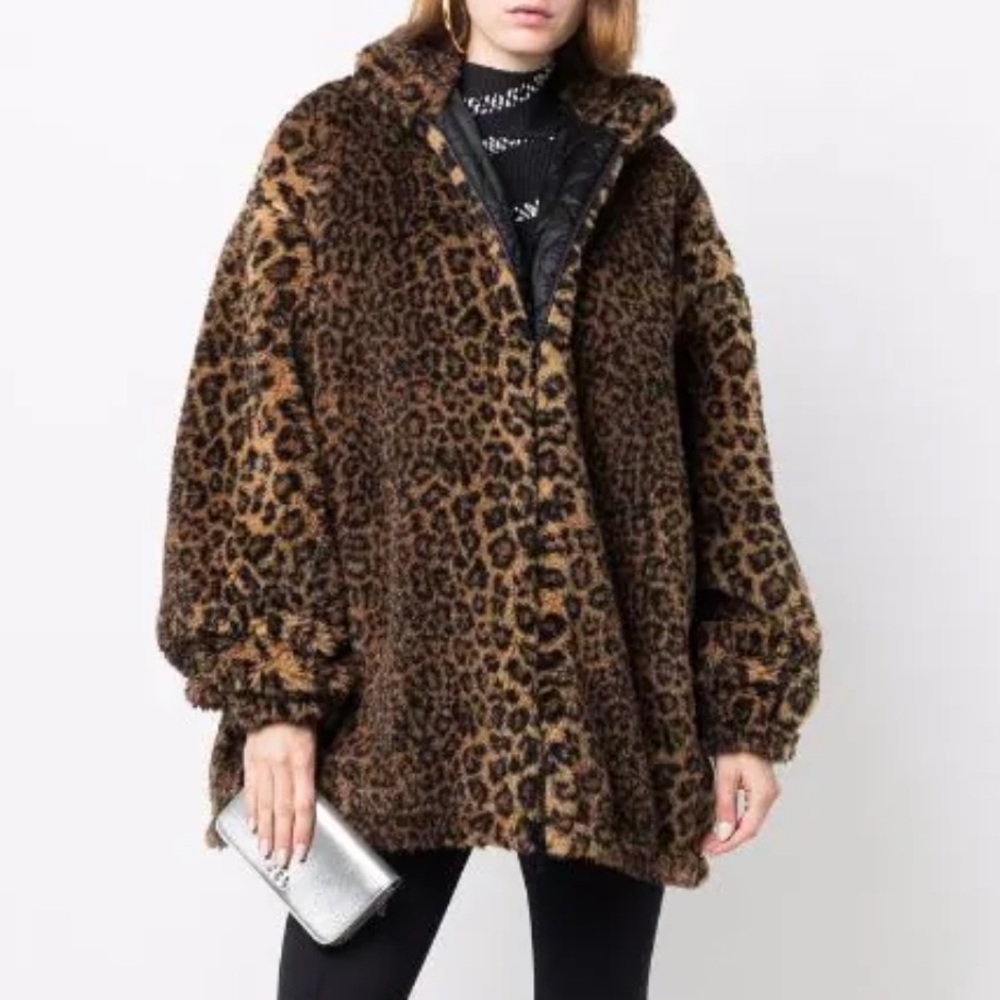 BALENCIAGA faux fur zip up leopard jacket
